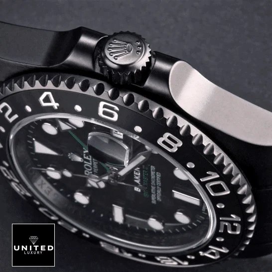 Rolex GMT-Master II 116710 Rolex Blaken GMT-Master II 116710 Black Case Replica Right side Crown Pusher