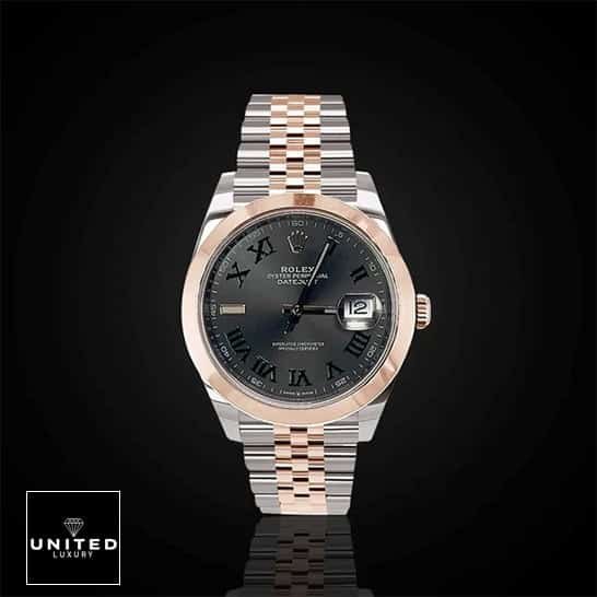 Rolex Datejust 126301 Two-Tone True Replica 1:1 asd Rolex Datejust 126301-0016 Slate Color Dial Black Romen Numerial Replica and Black Background
