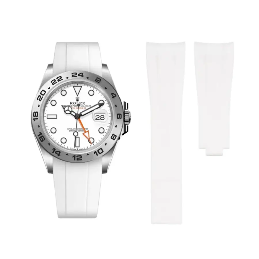 15271b05a5938db6138a0be3b10a26243810889f Rolex – Explorer II – Rubber Strap – White - Image 1