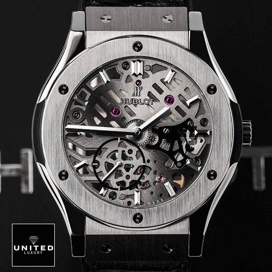 Hublot Classic Fusion 505.NX.0170.LR Hublot Classic Fusion 505.nx_.0170 Stainless Steel Bezel Replica black background