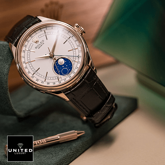 Rolex Cellini Moonphase 50535 Rolex Cellini Moonphase White Dial 50535 Replica next to the box