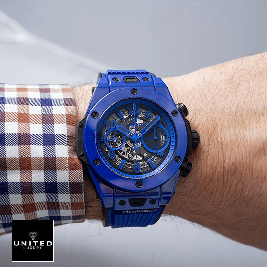 Hublot Big Bang Unico Hublot Big Bang Ujnico Blue Magic 411.ES_.5119 Replica on the man wrist