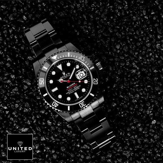 Rolex Submariner Date 116610N Rolex Blaken Submariner Black Dial Replica on the asphalt
