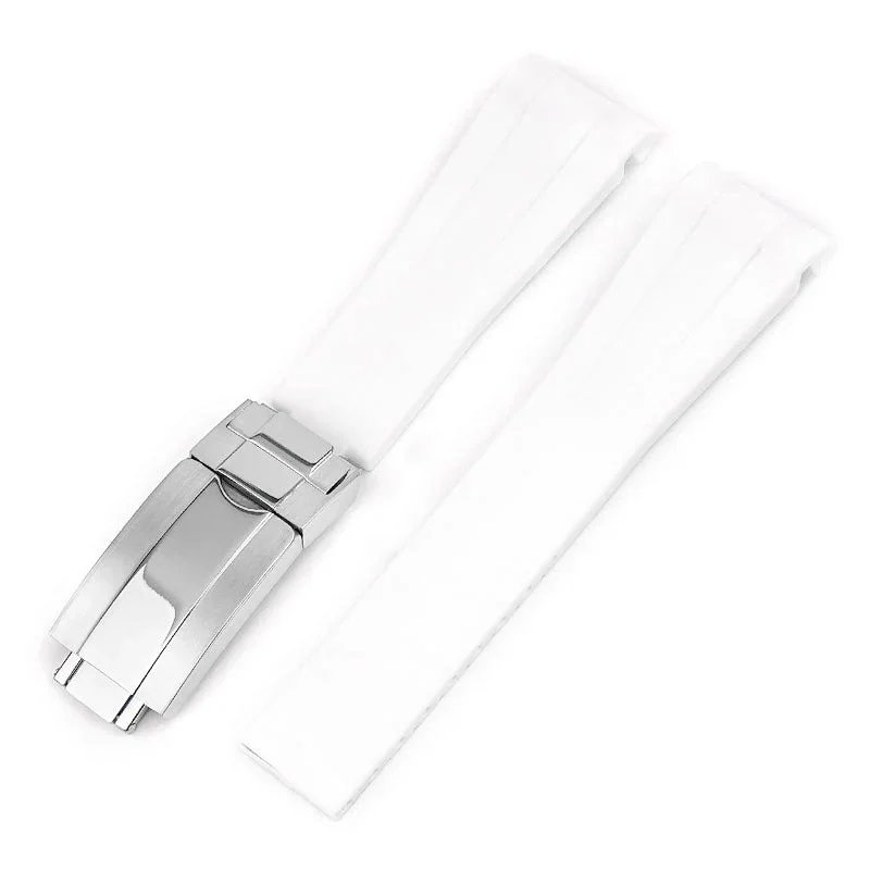 317cc8f165a23a17569ba286a33e94b4a9eeec46 Rolex – Submariner – Rubber Strap – White - Image 1