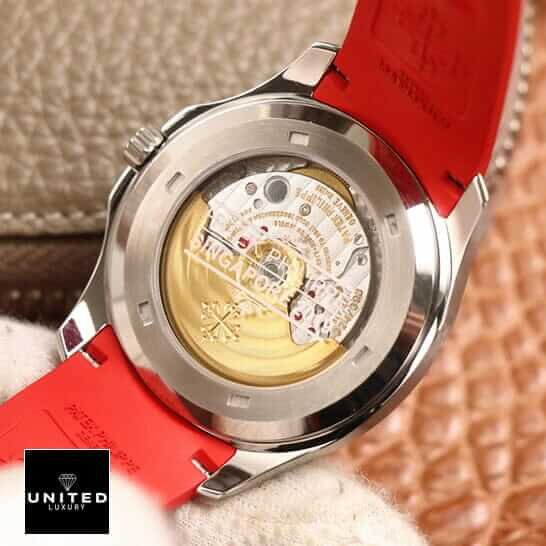 Patek Philippe Red Rubber Bracelet Steel Case Replica upside view