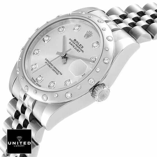 Rolex Datejust 178344 Diamond Bezel Exact Replica 1:1 ladies datejust 31mm replica Rolex Datejust Diamond Jubilee Bracelet Replica stainless steel crown