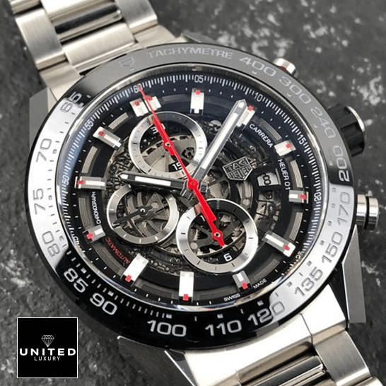 TAG Heuer Carrera 01 CAR2A1W.BA0703 Tag Heuer Carrera Calibre Heuer 01 Black Dial Replica black background