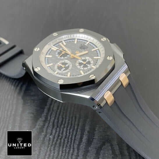 Audemars Piguet Royal Oak Offshore Chronograph 26415CE.OO.A002CA.01 AP Royal Oak Offshore 26406FR.OO.A002CA.01 Replica on the black table