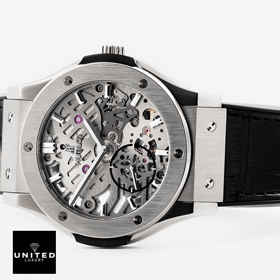 Hublot Classic Fusion 505.NX.0170.LR Hublot Classic Fusion Stanless Steel Case Black Rubber Bracelet Replica white background