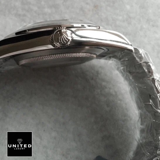 Rolex Day-Date 118206 Rolex Day-Date II 218206-0009 Stainless Steel Replica Rightside Crown Pusher
