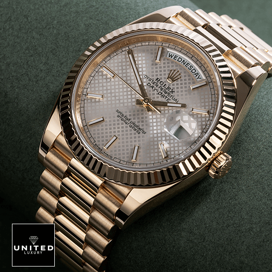 Rolex Day-Date 228238-0004 Rolex Day-Date 228238 Oyster Bracelet & Gold Crown Pusher