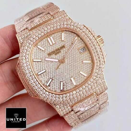 Patek Philippe Nautilus Patek Philippe Nautilus 5719/10G-010 Iced Out Replica