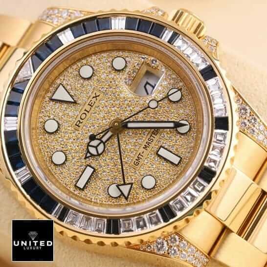 Rolex GMT-Master 116758SA Exclusive Clone Edition rolex gold diamond watch replica7 Rolex GMT-Master 116758SA Diamond Dial Gem-Set Bezel Replica