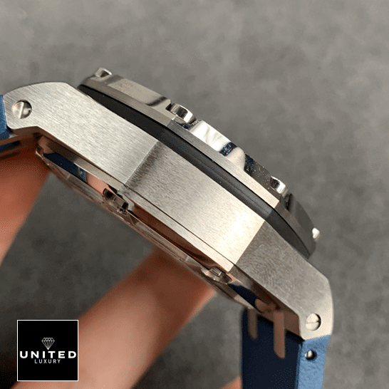 Audemars Piguet Royal Oak Offshore 26568PM.OO.A021CA.01 Audemars Piguet Royal Oak Steel Case Replica side view and grey background