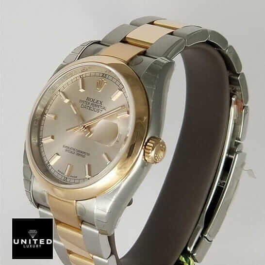 Rolex Datejust 126303 Two-Tone Premium Copy 1:1 rolex 126303 oyster replica Rolex Datejust Gold 126303 Replica side view and white background