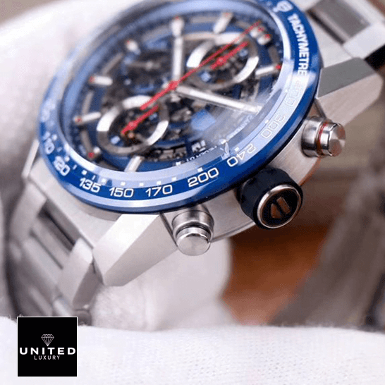 TAG Heuer Carrera 01 CAR201T Tag Heuer Blue Dial Black Bezel Steel Bracelet Replica black crown / push button