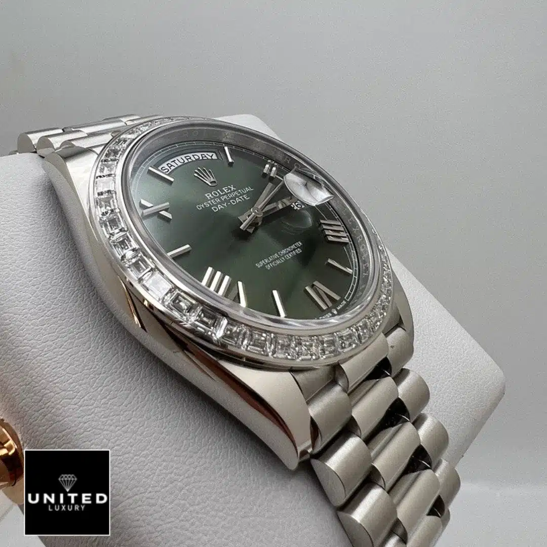 Rolex Day-Date 228238 Rolex Day Date 228349RBR Replica Left Side Stainless Steel Case