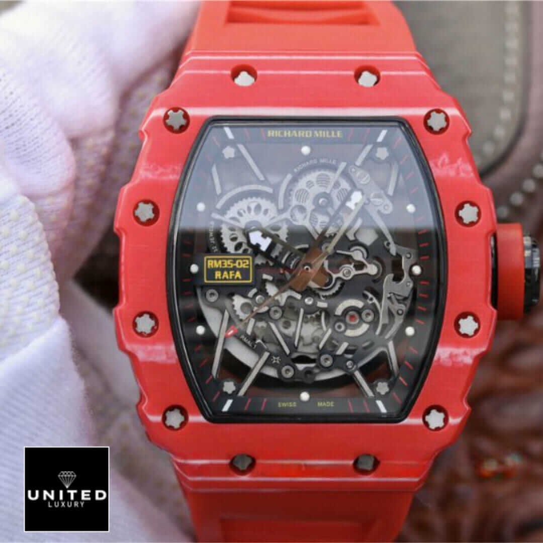 理查德·米勒 RM 35-02 理查德·米利 RM35-02 RAFA 红色表带黑色表盘复刻表上手