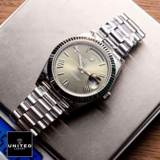 Rolex Day-Date 228239-0033 Rolex Day-Date 228239-0033 Stainless Steel Replica On the table