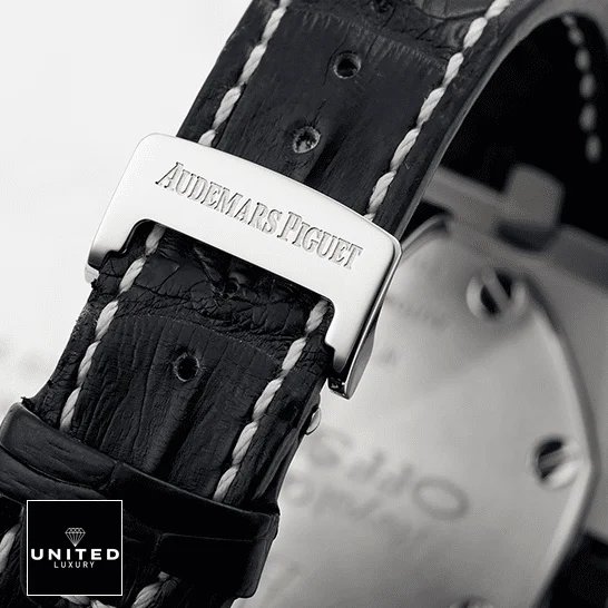Audemars Piguet Royal Oak Offshore 26170ST.OO.D101CR.02 Audemars Piguet Black Leather Bracelet Steel Clasp Replica upside view