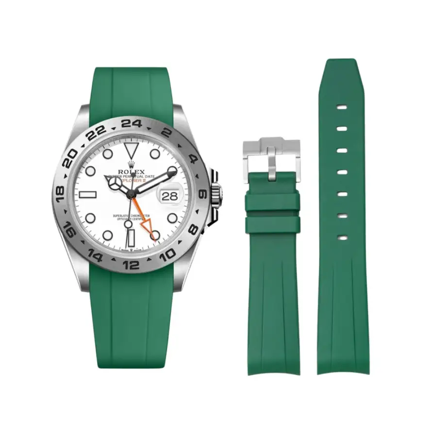616acfea571f384e56f1cbe4653d3c6c5165f073 Rolex – Explorer II – Rubber Strap – Green - Image 1