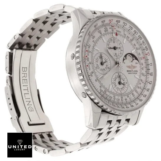 Breitling Navitimer Breitling Navitimer Olmpus White Dial Replica side view white background