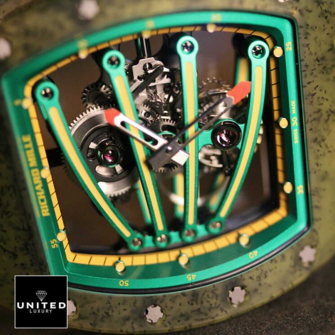 Richard Mille RM 59-01 Richard Mille Green Dial Bezel Carbon Case Replica close view