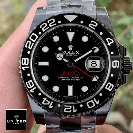 Rolex GMT-Master II 126710LN Rolex Blaken GMT-Master II Black Dial ceramic stick hour markers Replica in their hands
