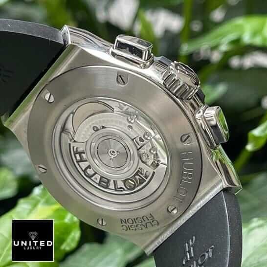 Hublot Classic Fusion 521.NX.7071.LR Hublot Classıc Fusıon Stainless Steel Case Replica upside view black rubber bracelet