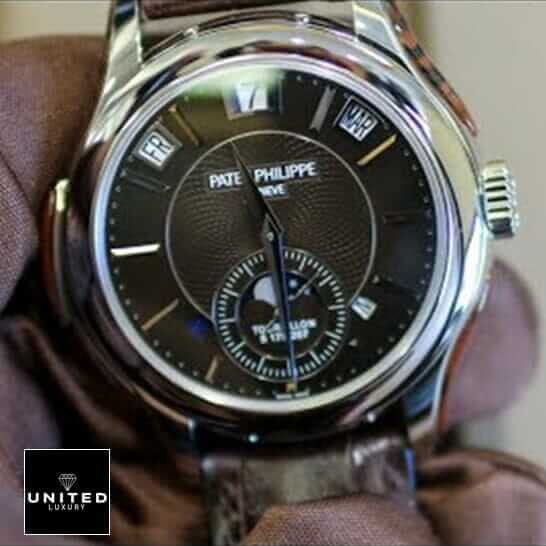 Patek Philippe Minute Repeater Tourbillon 5207P Patek Philippe Geneve Black Dial Steel Case Replica on the hand