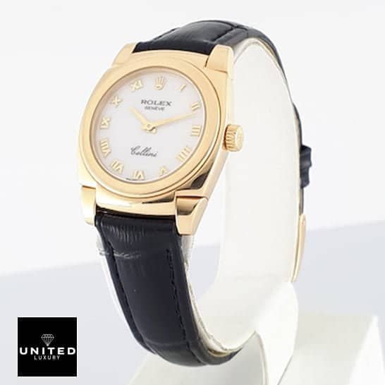 Rolex Cellini 5320/8 Geneve Rolex Cellini Geneve Black Leather Bracelet 5320/8 Replica