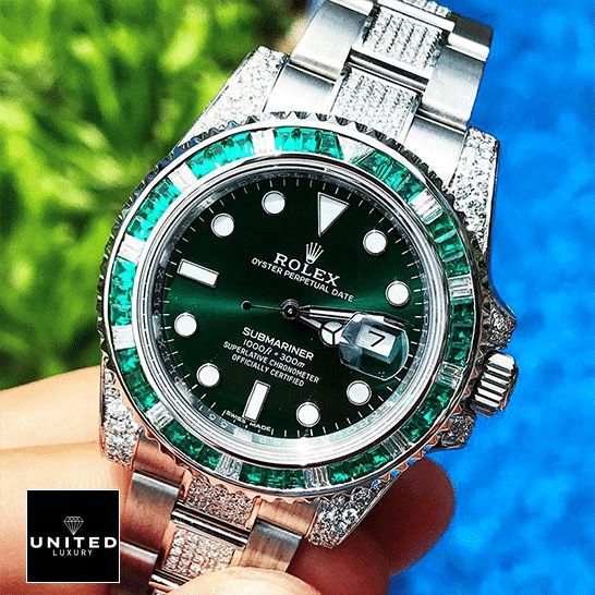 Rolex Submariner 116610LV Rolex Submariner Hulk 116610LV Diamond Green Bezel Iced Out Replica