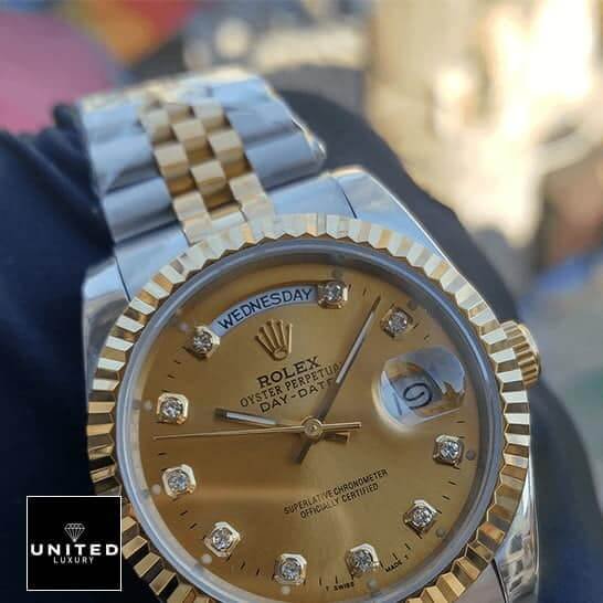 Rolex Day-Date 128238 Rolex Day-Date 38mm MOP Gold with Diamonds Dial Replica