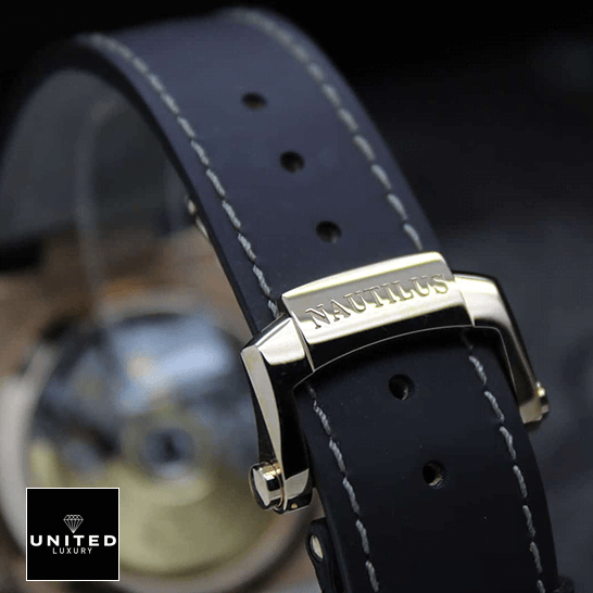 Patek Philippe Nautilus Chronograph Flyback 5980R-001 Patek Philippe Black Rubber Bracelet Steel Case Replica upside view