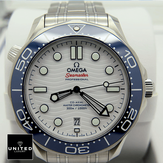 Omega Seamaster 233.30.41.21.01.001 Omega Seamaster Co Axıal White Dial Blue Bezel Replica in the box