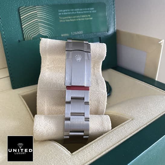Rolex Milgauss Oyster Perpetual 124300 Rolex Oyster Perpetual 124300 Replica Stainless Steel Oyster Bracelet on the Rolex Logo