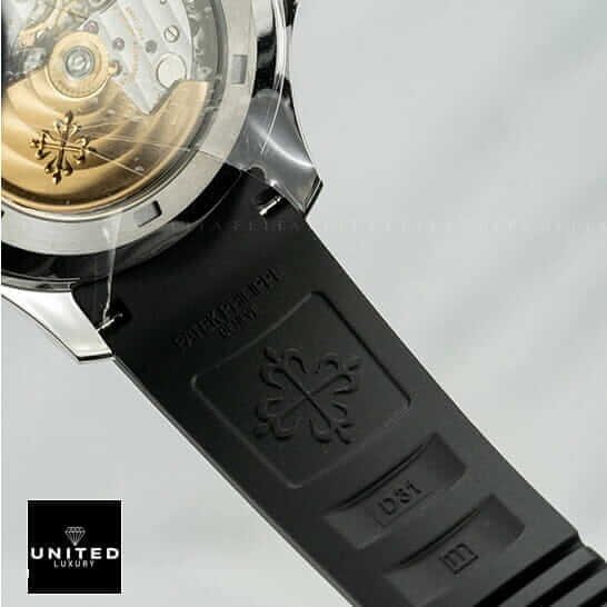 Patek Philippe Aquanaut Travel Time 5164A-001 Patek Philippe Black Rubber Bracelet Steel Bezel Replica white background