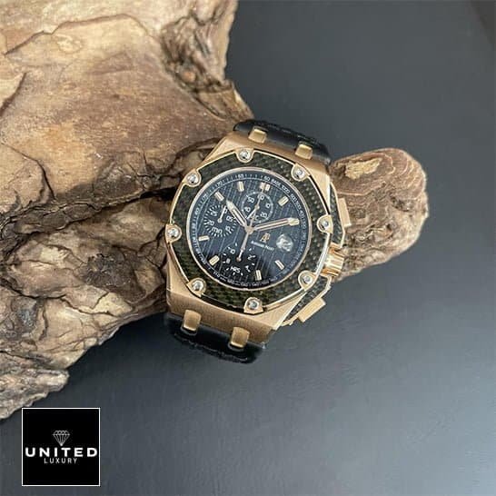 Audemars Piguet Royal Oak Offshore 26030IO.OO.D001IN.01 Ap montoya replica black dial on a black backround