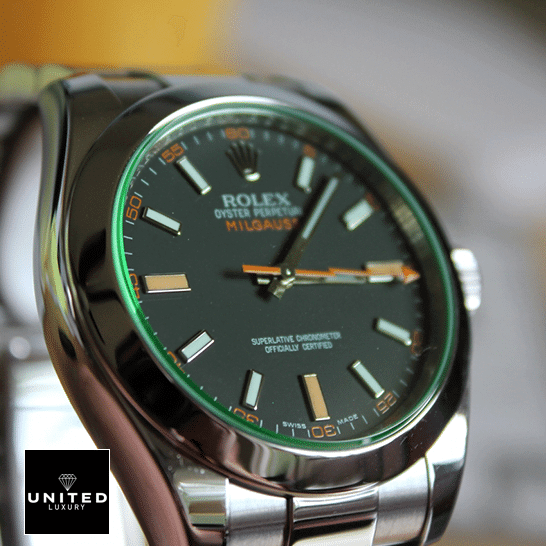 Rolex Milgauss Blue Dial 116400GV-0002 Super Clone Edition Rolex Milgauss 116400GV-0002 Green Sapphire Crystal Stick / Dot Indeces Replica