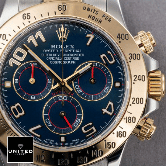 Rolex Daytona Rolex Daytona 116508-0004 Gold Bezel Button & Crown Pusher Replica