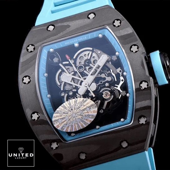 Richard Mille RM055 碳纤维表圈镂空表盘复刻版，黑色背景