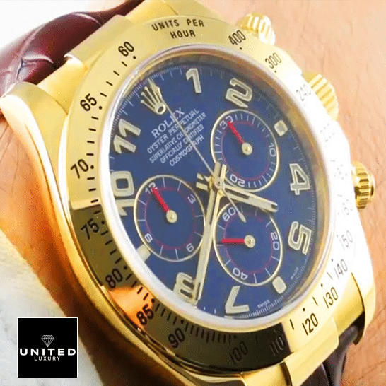 Rolex Cosmograph Daytona 116518 Super Clone rolex daytona cosmograph 116518 yellow gold blue dial Rolex Daytona Yellow Gold Blue Dial 116518 Replica