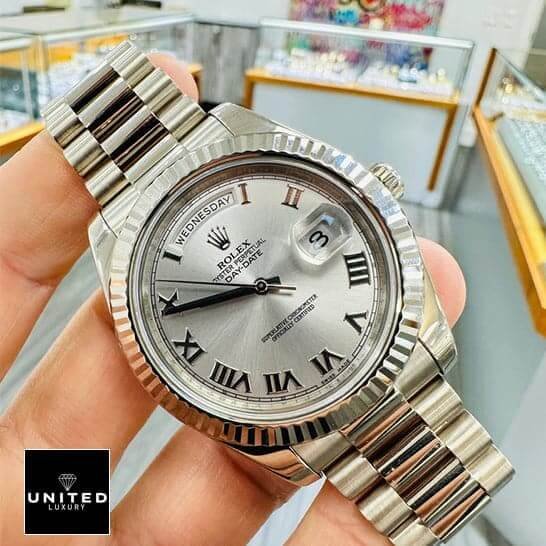 Rolex Day-Date II 218239 Rolex Rhodium 41 Replicaa2