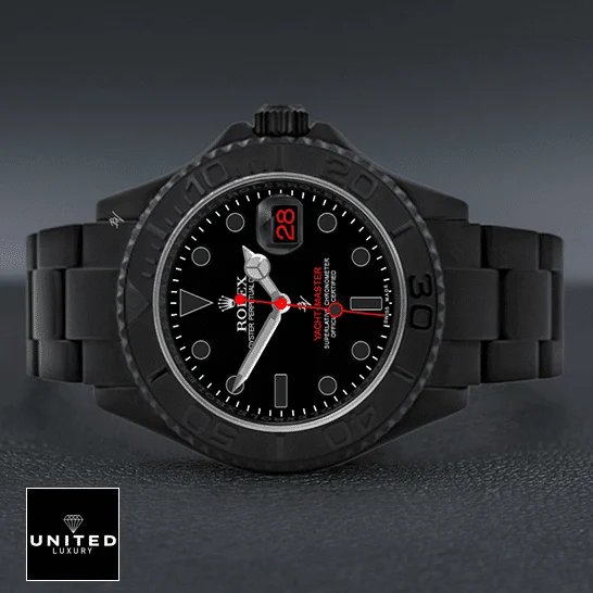 Rolex Yacht-Master 116622 Rolex Yacht Master Triple Red Titan Black 11662 Replica on the black table