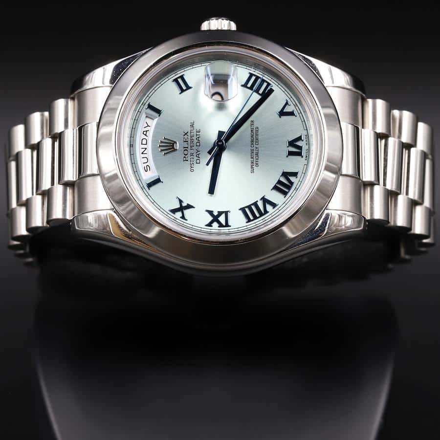 Rolex Day-Date 228206 Rolex Day-Date II Stainless Steel Ice Blue Roman Dial 218206 Replica