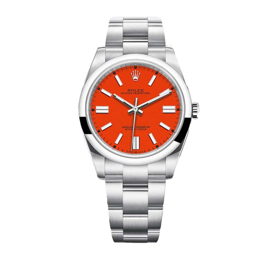 c32974a4cb5347535562e86d4d0a0f671ed9baa1 Rolex Oyster Perpetual 126000 “Coral Red Dial” Ultra Detailed Clone - Image 1