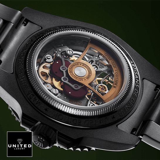 Rolex Submariner 114200 Rolex Perpetual Skeleton 114200 Case Replica black background