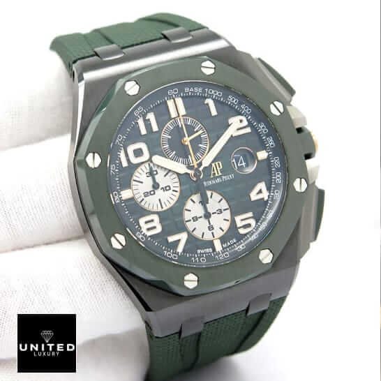 Audemars Piguet Royal Oak Offshore 26405CE.OO.A056CA.01 ap-green-black-ceramic-replica-hand-left