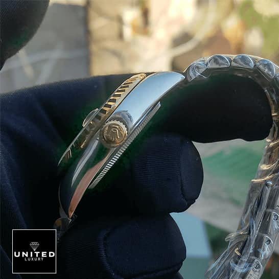 Rolex Day-Date 128238 Rolex Day-Date 128238 MOP Replica Silver Case & Gold Crown Pusher