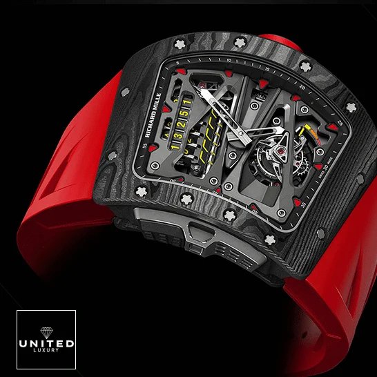 Richard Mille RM 70-01 Richard Mille RM70-01 Red Rubber Bracelet Replica black background